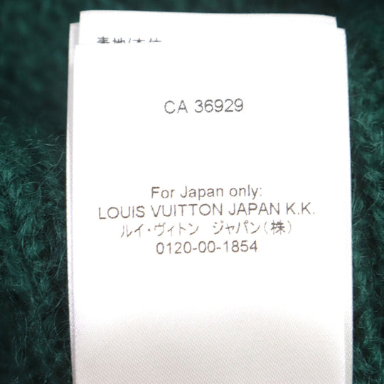 LOUIS VUITTON cardigan Main: 67% mohair, Main: 28% nylon, Main: 5% wool green graphic mens S Used Authentic