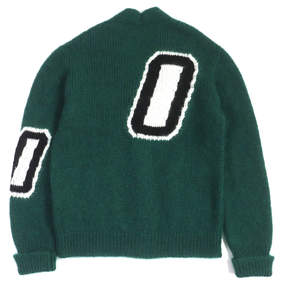 LOUIS VUITTON cardigan Main: 67% mohair, Main: 28% nylon, Main: 5% wool green graphic mens S Used Authentic