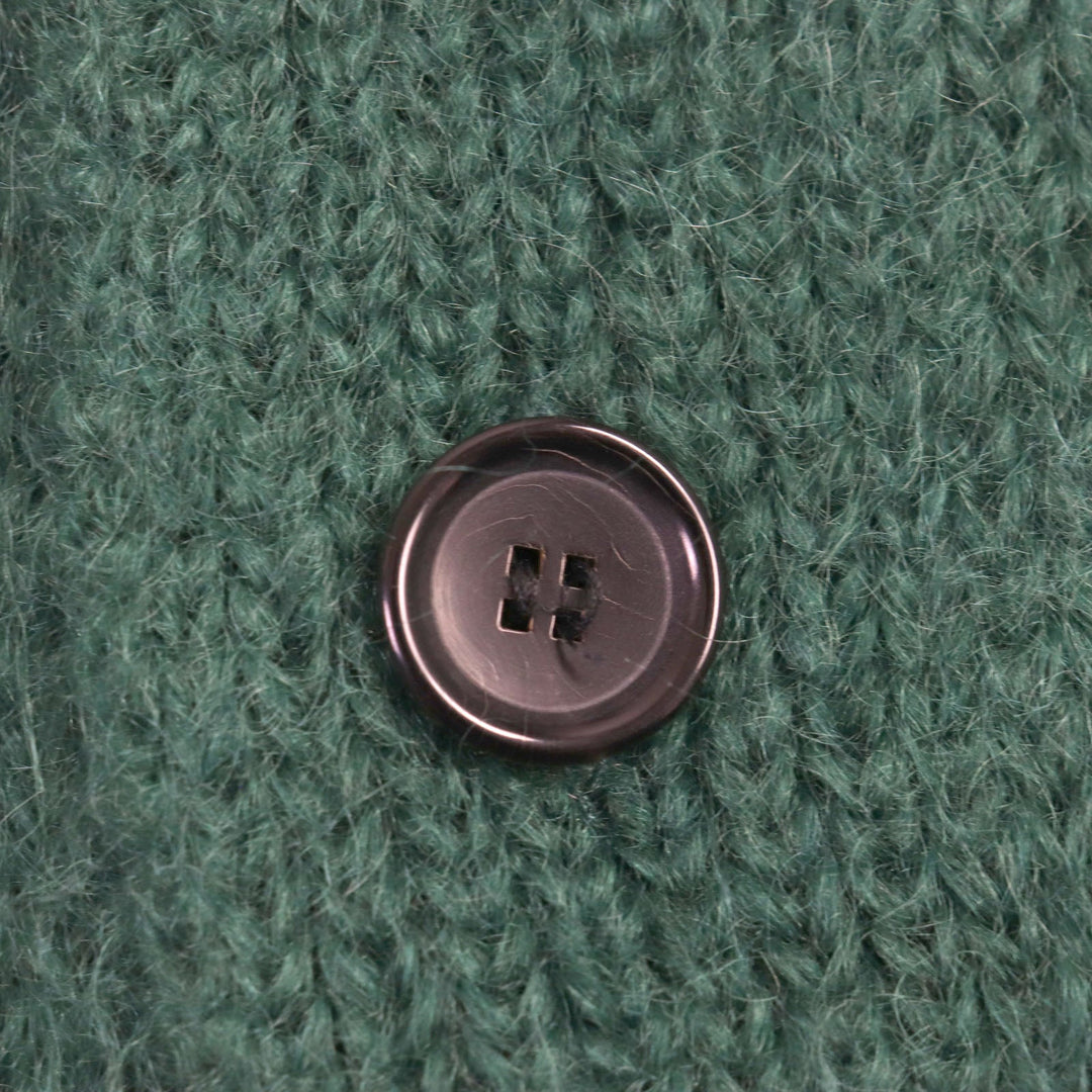 LOUIS VUITTON cardigan Main: 67% mohair, Main: 28% nylon, Main: 5% wool green graphic mens S Used Authentic