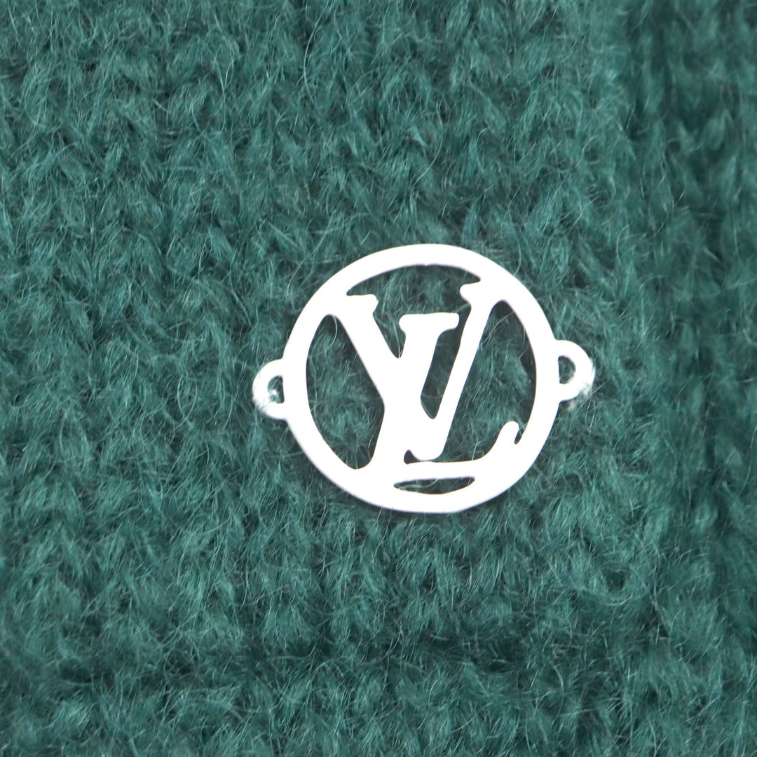 LOUIS VUITTON cardigan Main: 67% mohair, Main: 28% nylon, Main: 5% wool green graphic mens S Used Authentic