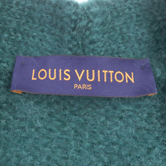 LOUIS VUITTON cardigan Main: 67% mohair, Main: 28% nylon, Main: 5% wool green graphic mens S Used Authentic