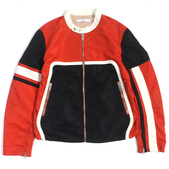 GIVENCHY Riders jacket Outer material: 100% nylon, sleeve lining: 100% cupra, body lining: 100% polyester, filling: 100% rayon Orange black white mens 52 Used Authentic
