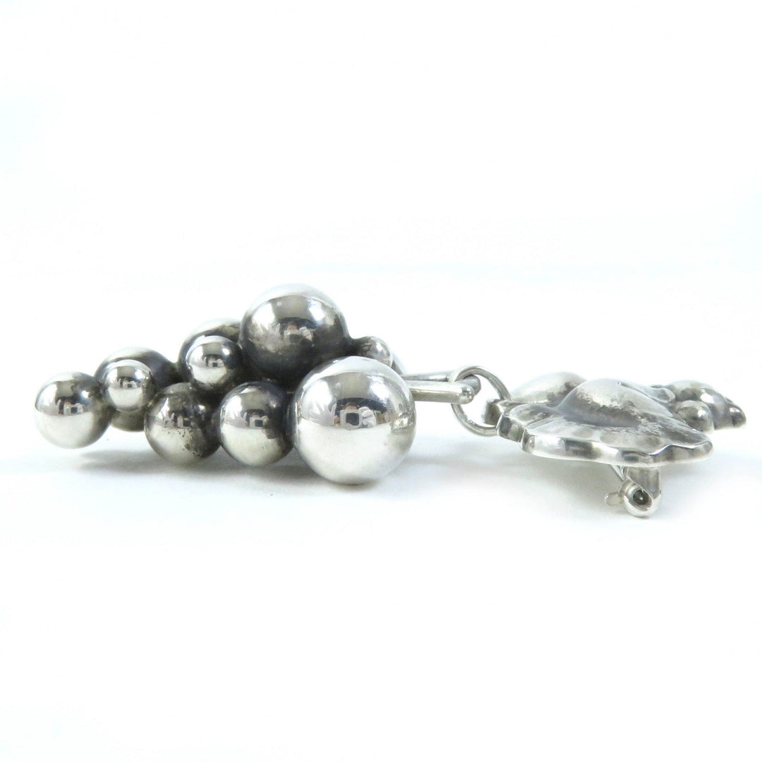 Georg Jensen Brooch 217B Main�FSV925 Silver Moonlight grape Women Used Authentic