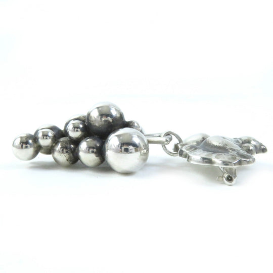 Georg Jensen Brooch 217B Main�FSV925 Silver Moonlight grape Women Used Authentic