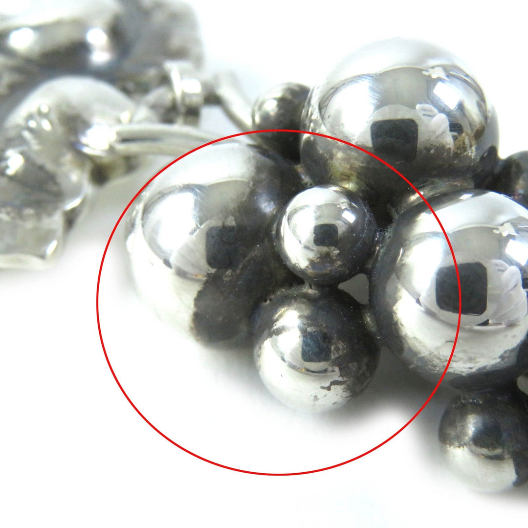 Georg Jensen Brooch 217B Main�FSV925 Silver Moonlight grape Women Used Authentic