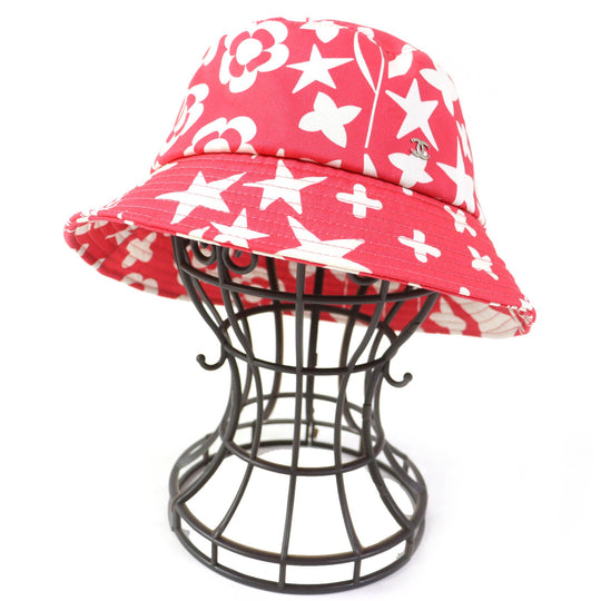 CHANEL hat 22P Main: 100% cotton Pink white Women M Used Authentic