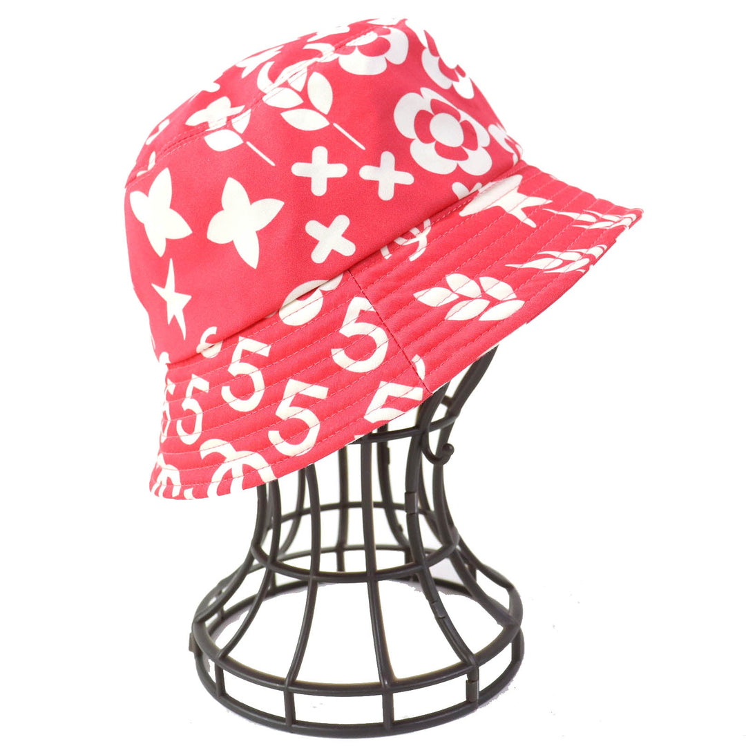 CHANEL hat 22P Main: 100% cotton Pink white Women M Used Authentic