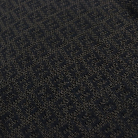 FENDI knit FZX034 AKFS Main: 54% wool, Main: 39% cotton, Main: 7% cashmere Brown black GIROCOLLO FF DETAIL KNIT mens 54 Used Authentic