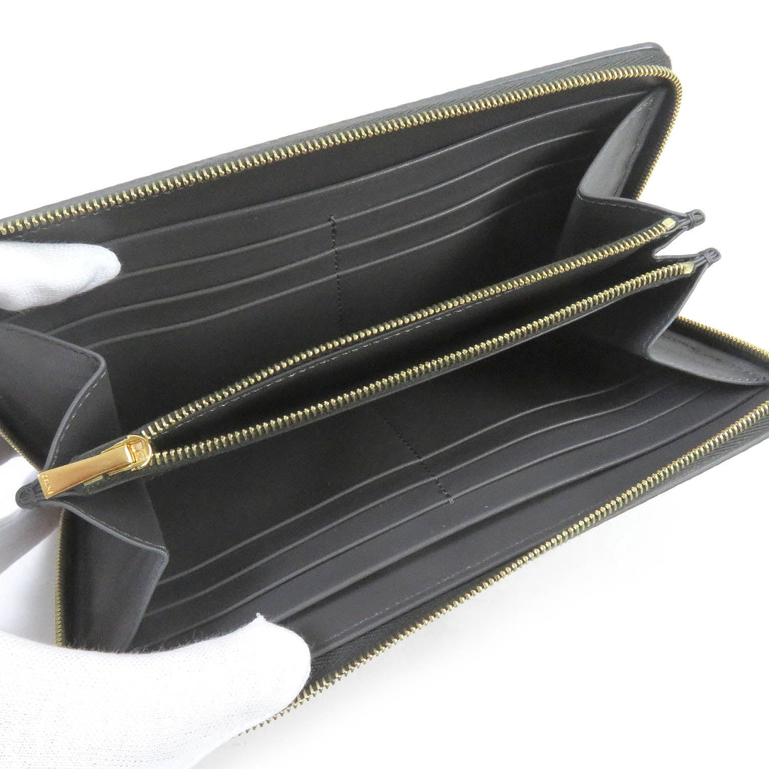 CELINE Long Wallet Purse 10B553BEL Main: Leather gray Large zipped wallet mens Used Authentic