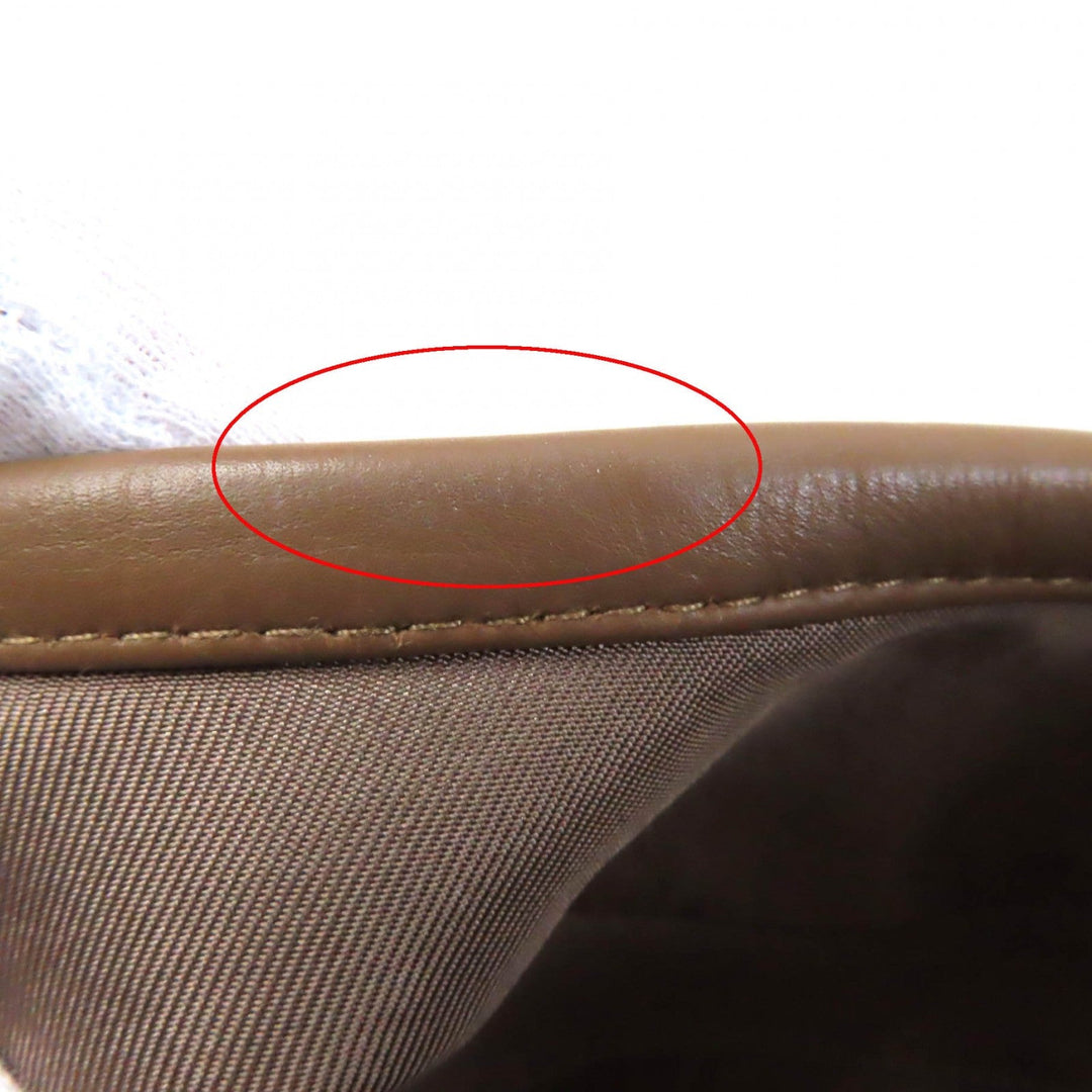 HERMES beret Outer: 100% cotton, Lining: 65% rayon, Lining: 35% silk, Part: leather Brown Women 57 Used Authentic