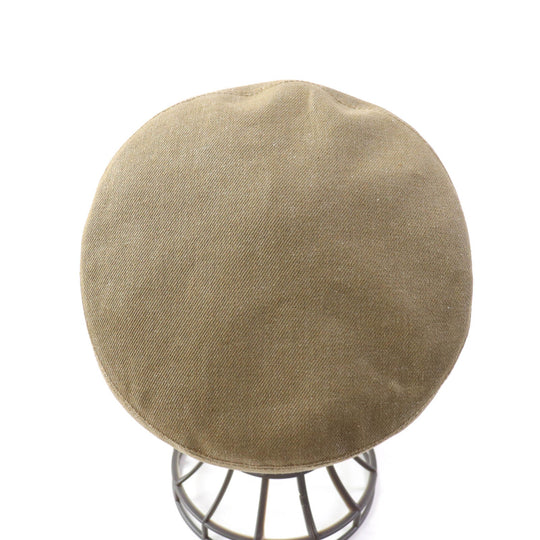 HERMES beret Outer: 100% cotton, Lining: 65% rayon, Lining: 35% silk, Part: leather Brown Women 57 Used Authentic