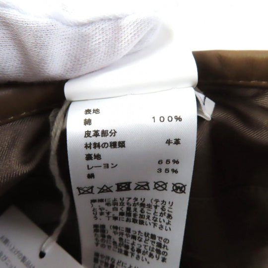 HERMES beret Outer: 100% cotton, Lining: 65% rayon, Lining: 35% silk, Part: leather Brown Women 57 Used Authentic