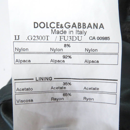 DOLCE&GABBANA Chester coat Outer: 92% alpaca, Outer: 8% nylon, Lining: 62% rayon, Lining: 35% acetate Brown type mens 44 Used Authentic