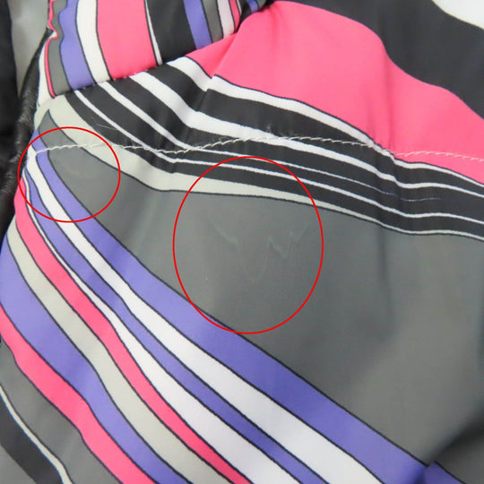 Emilio Pucci Down jacket Outer: 100% nylon, Lining: 100% nylon, Filling: 100% down, Part: Lamb leather multicolor Women 36 Used Authentic