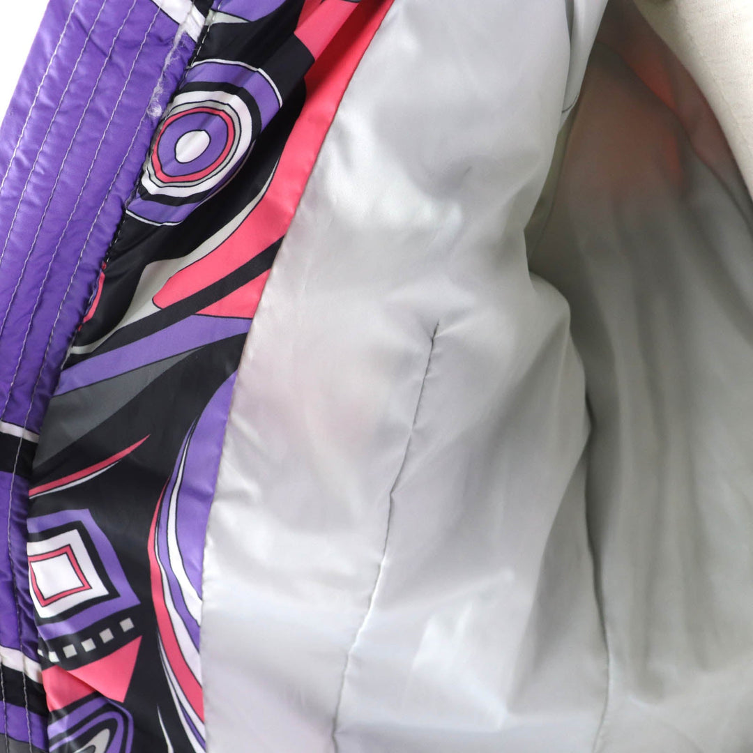 Emilio Pucci Down jacket Outer: 100% nylon, Lining: 100% nylon, Filling: 100% down, Part: Lamb leather multicolor Women 36 Used Authentic