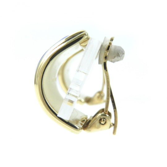 HERMES Earring Gold Plated blue Pearl motif Nanappoyaki Emile Women Used Authentic