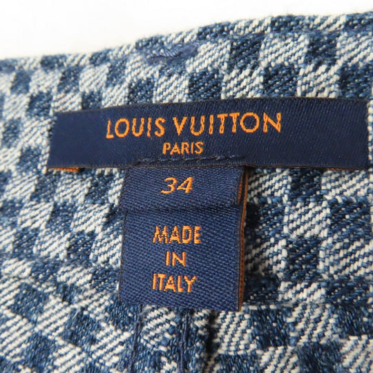 LOUIS VUITTON Denim pants Main: 100% cotton, Lining: 100% cotton, Part: 77% polyester, Part: 23% polyurethane, Part: 50% polyester, : 50% cotton Part: leather Navy Women 34 Used Authentic