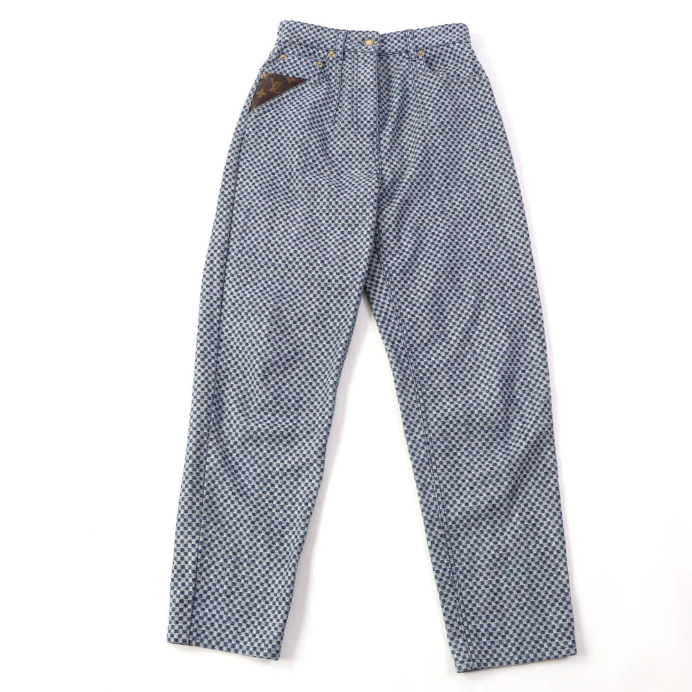 LOUIS VUITTON Denim pants Main: 100% cotton, Lining: 100% cotton, Part: 77% polyester, Part: 23% polyurethane, Part: 50% polyester, : 50% cotton Part: leather Navy Women 34 Used Authentic