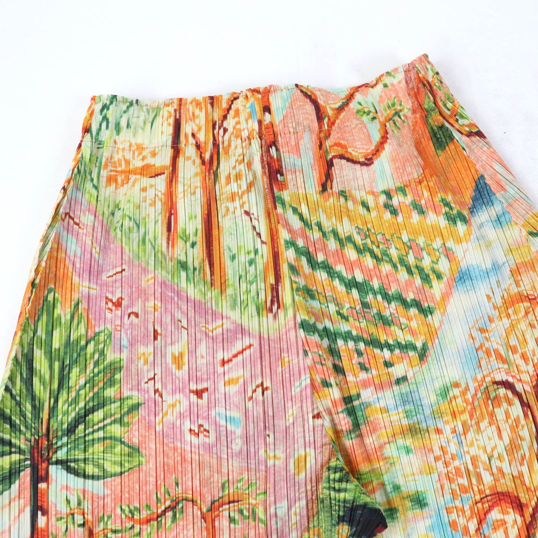 PLEATS PLEASE Wide pants PP31JF705 Main: 100% polyester multicolor PROMENADE Women 4 Used Authentic