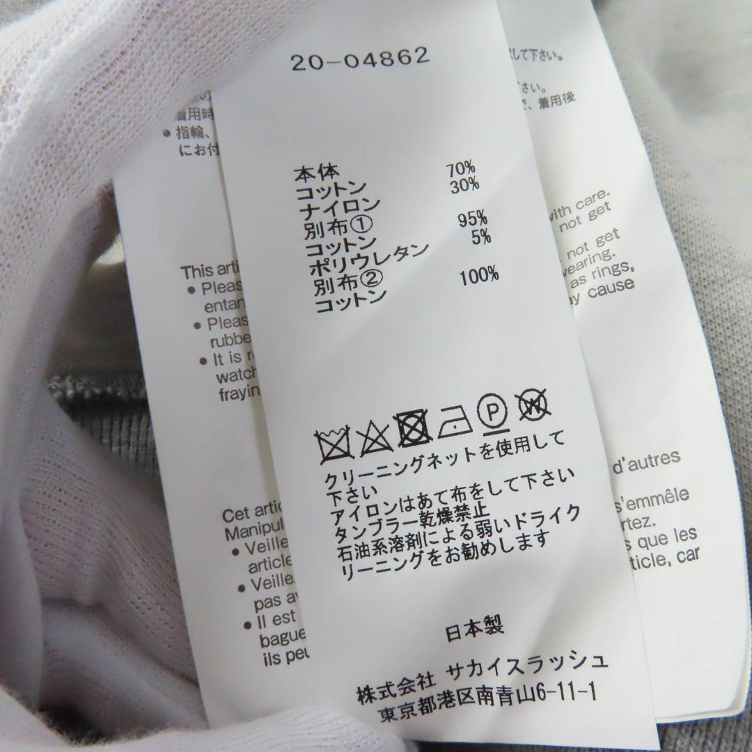 Sacai Hoodie 20-04862 Main: 70% cotton, Main: 30% nylon, Part: 95% cotton, Part: 5% polyurethane, Part: 100% cotton gray Women 2 Used Authentic