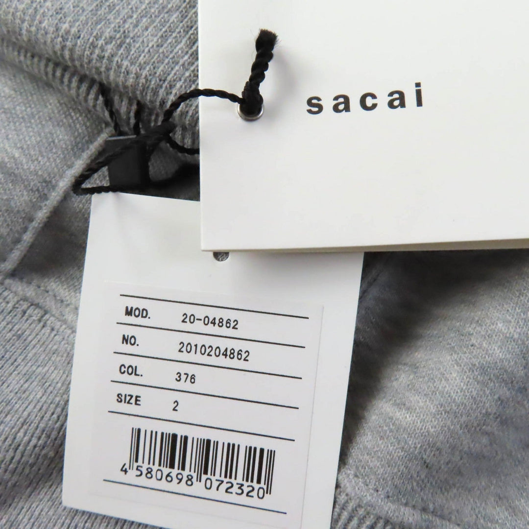 Sacai Hoodie 20-04862 Main: 70% cotton, Main: 30% nylon, Part: 95% cotton, Part: 5% polyurethane, Part: 100% cotton gray Women 2 Used Authentic