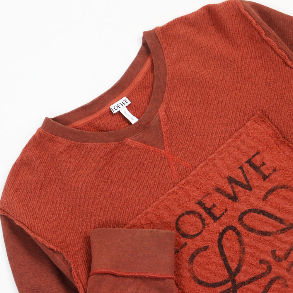 LOEWE sweat H2179520CR Main: 100% cotton Orange mens S Used Authentic