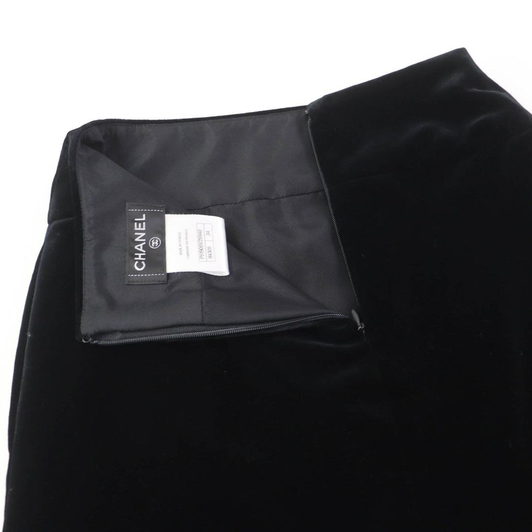 CHANEL Mini skirt P51908 Main: 100% cotton, Lining: 100% silk black Women 34 Used Authentic