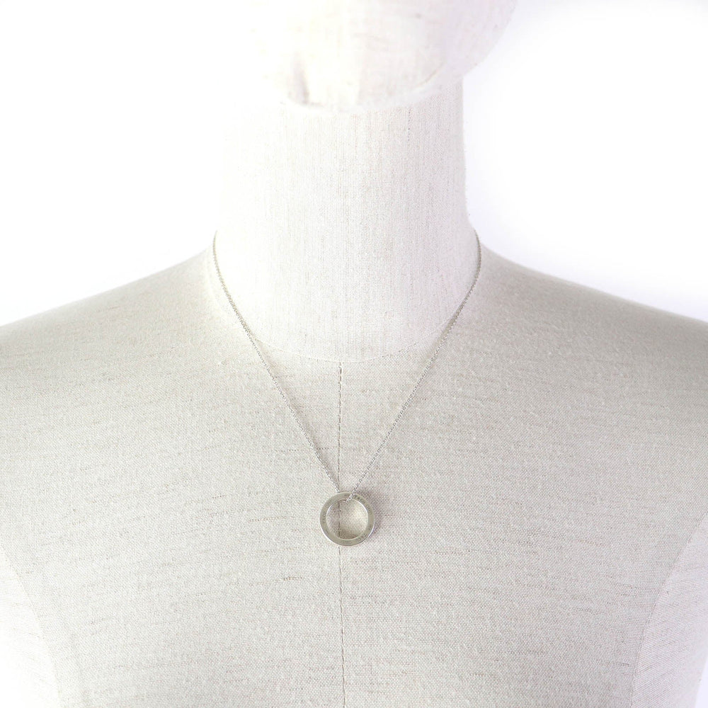 TIFFANY&Co. Necklace 1837 Main�FAG925 Silver Circle Pendant Women Used Authentic