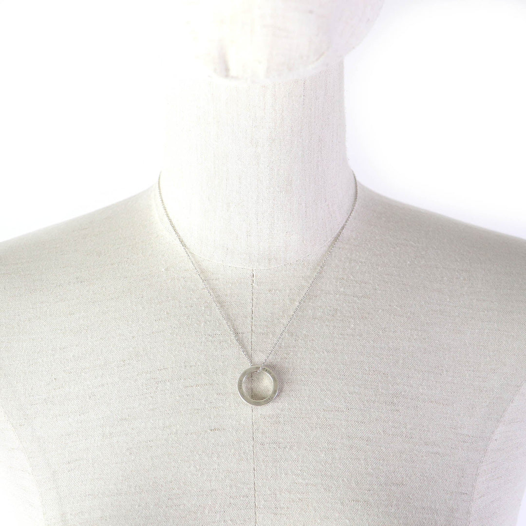 TIFFANY&Co. Necklace 1837 Main�FAG925 Silver Circle Pendant Women Used Authentic