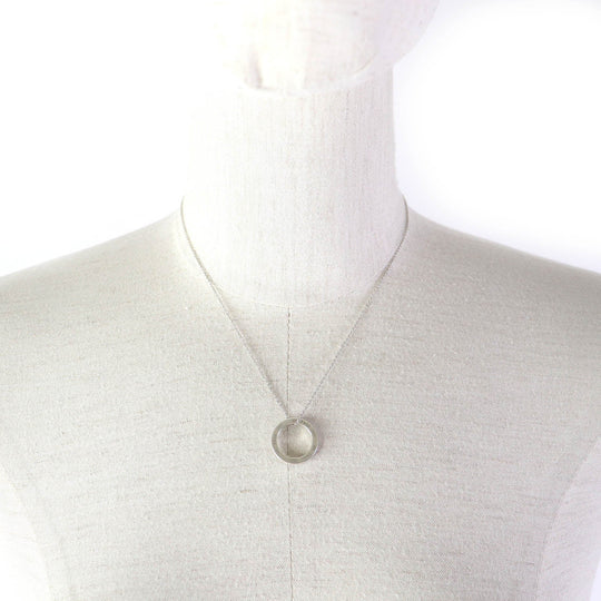 TIFFANY&Co. Necklace 1837 Main�FAG925 Silver Circle Pendant Women Used Authentic
