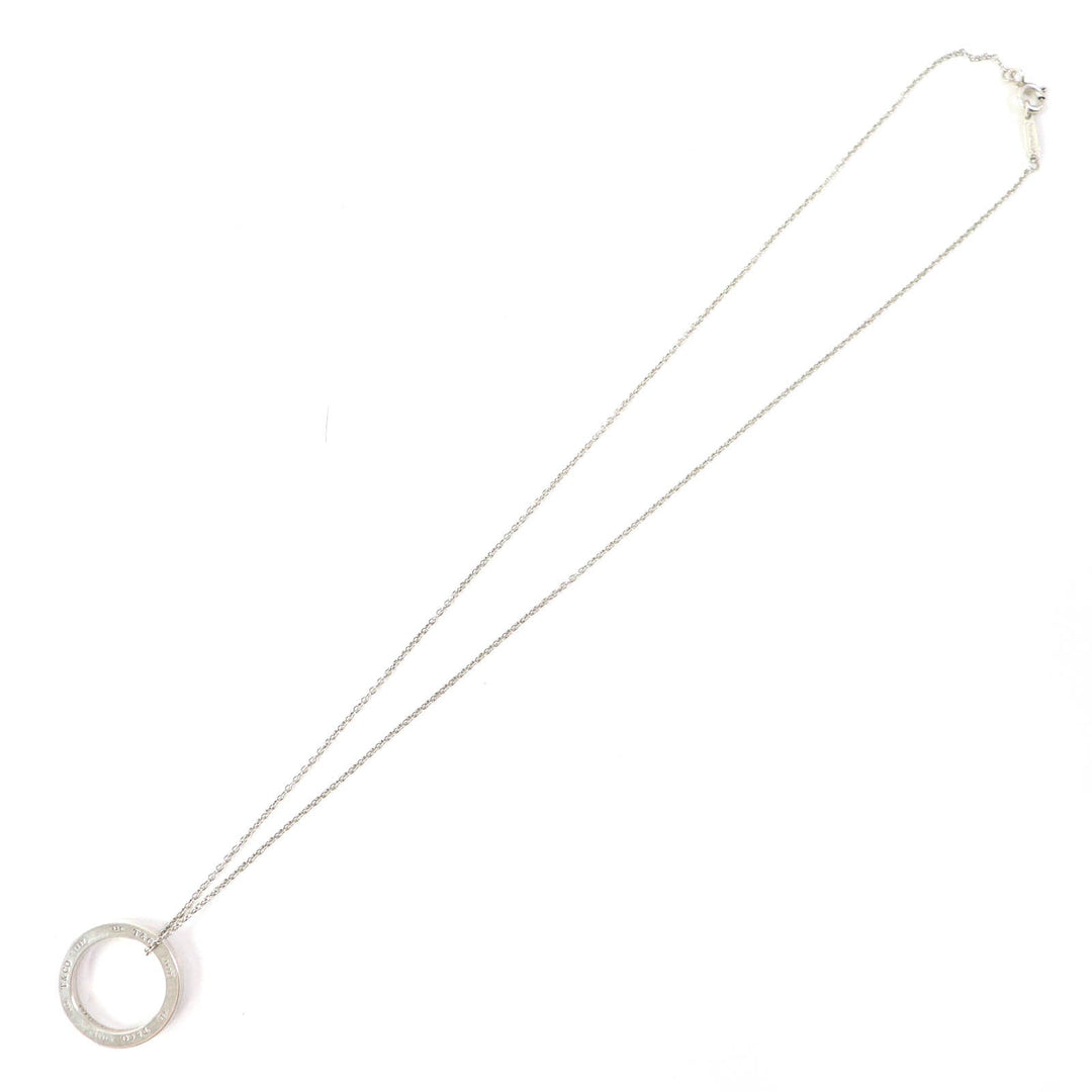 TIFFANY&Co. Necklace 1837 Main�FAG925 Silver Circle Pendant Women Used Authentic