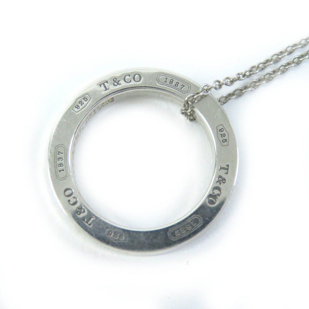 TIFFANY&Co. Necklace 1837 Main�FAG925 Silver Circle Pendant Women Used Authentic