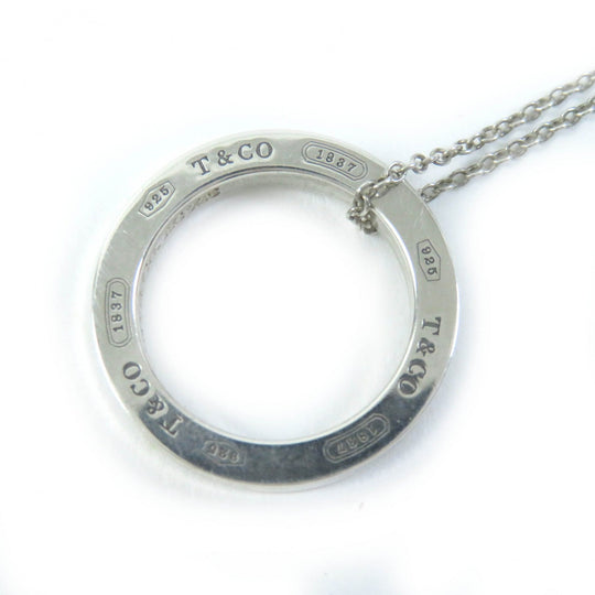 TIFFANY&Co. Necklace 1837 Main�FAG925 Silver Circle Pendant Women Used Authentic