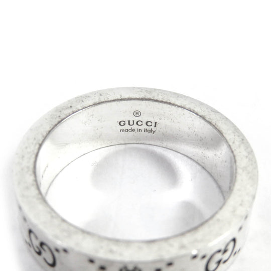 GUCCI Ring 728389 Main�FAG925 Silver Engraving Ring GGxB Women Used Authentic