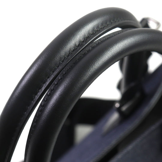 DOLCE&GABBANA Tote Bag Main: Canvas, Main: Leather Indigo black logo edge shopping bag large mens Used Authentic