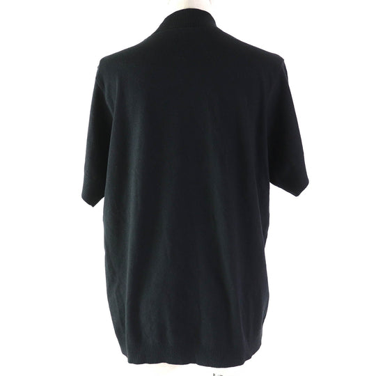 LEONARD Short sleeve knit Pattern: 100% nylon; Solid color: 65% cotton, 20% acrylic, 15% rayon Black White Women M Used Authentic