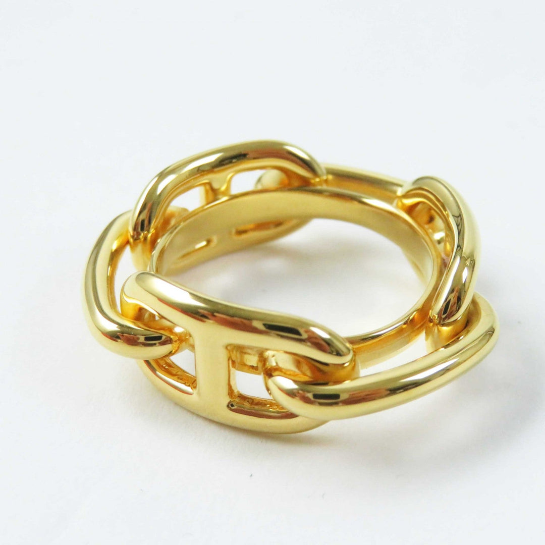 HERMES Scarf ring metal gold Legato Rugate 90 Women Used Authentic
