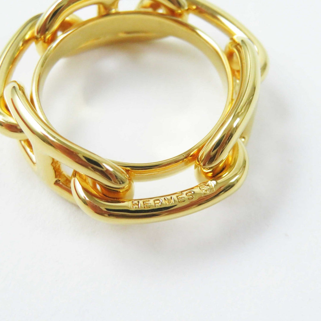 HERMES Scarf ring metal gold Legato Rugate 90 Women Used Authentic