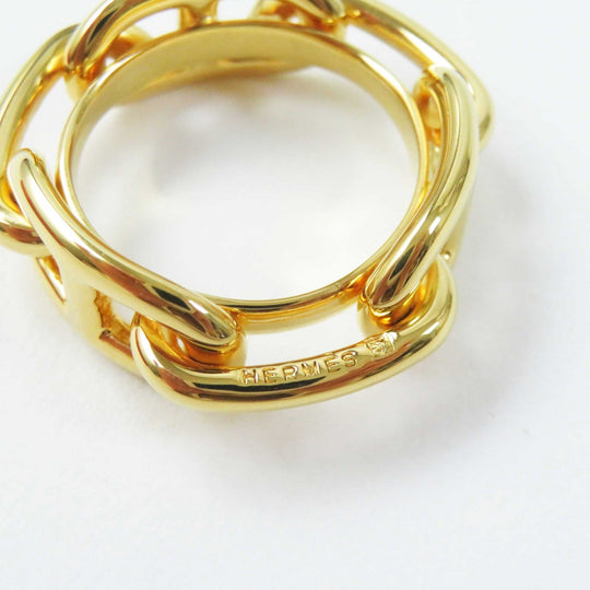 HERMES Scarf ring metal gold Legato Rugate 90 Women Used Authentic