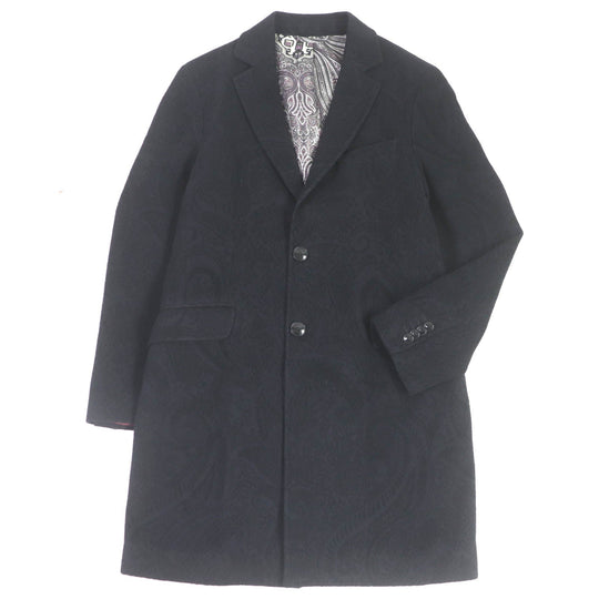 ETRO Chester coat Outer: 100% cashmere, Lining: 100% silk, Sleeve lining: 60% acetate, 40% rayon Dark Navy type mens 44 Used Authentic