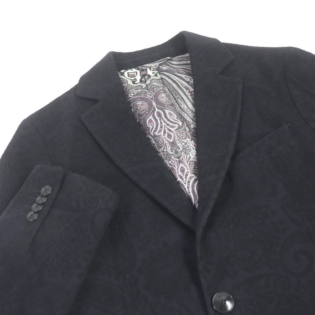 ETRO Chester coat Outer: 100% cashmere, Lining: 100% silk, Sleeve lining: 60% acetate, 40% rayon Dark Navy type mens 44 Used Authentic