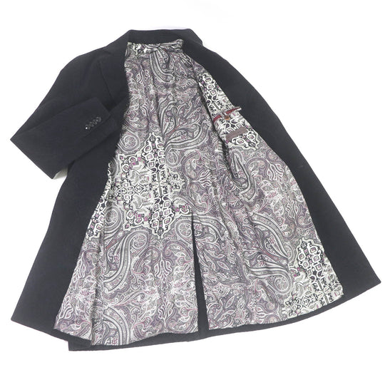 ETRO Chester coat Outer: 100% cashmere, Lining: 100% silk, Sleeve lining: 60% acetate, 40% rayon Dark Navy type mens 44 Used Authentic