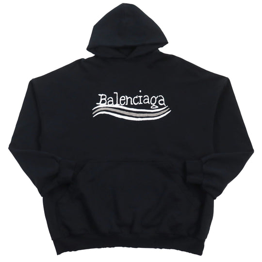 BALENCIAGA Hoodie 739024 Main: 100% cotton black mens 2 Used Authentic