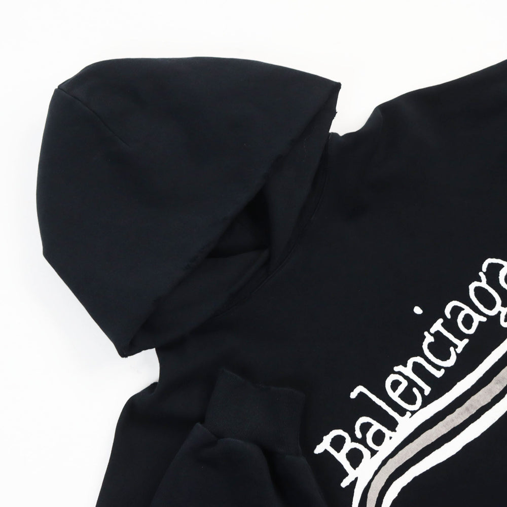 BALENCIAGA Hoodie 739024 Main: 100% cotton black mens 2 Used Authentic