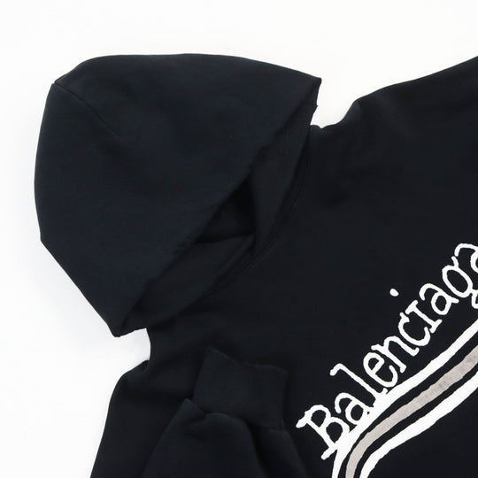 BALENCIAGA Hoodie 739024 Main: 100% cotton black mens 2 Used Authentic