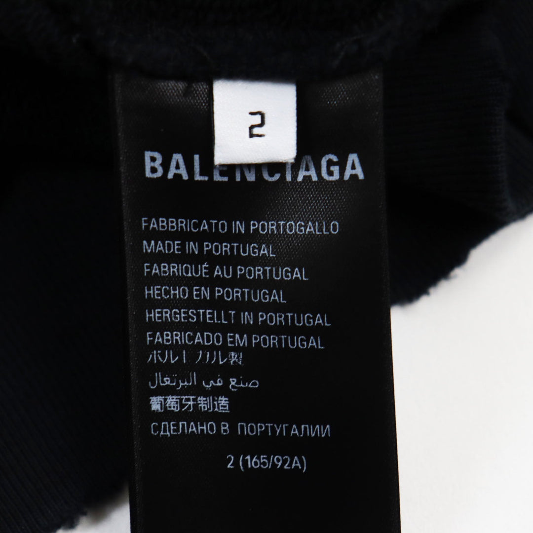 BALENCIAGA Hoodie 739024 Main: 100% cotton black mens 2 Used Authentic
