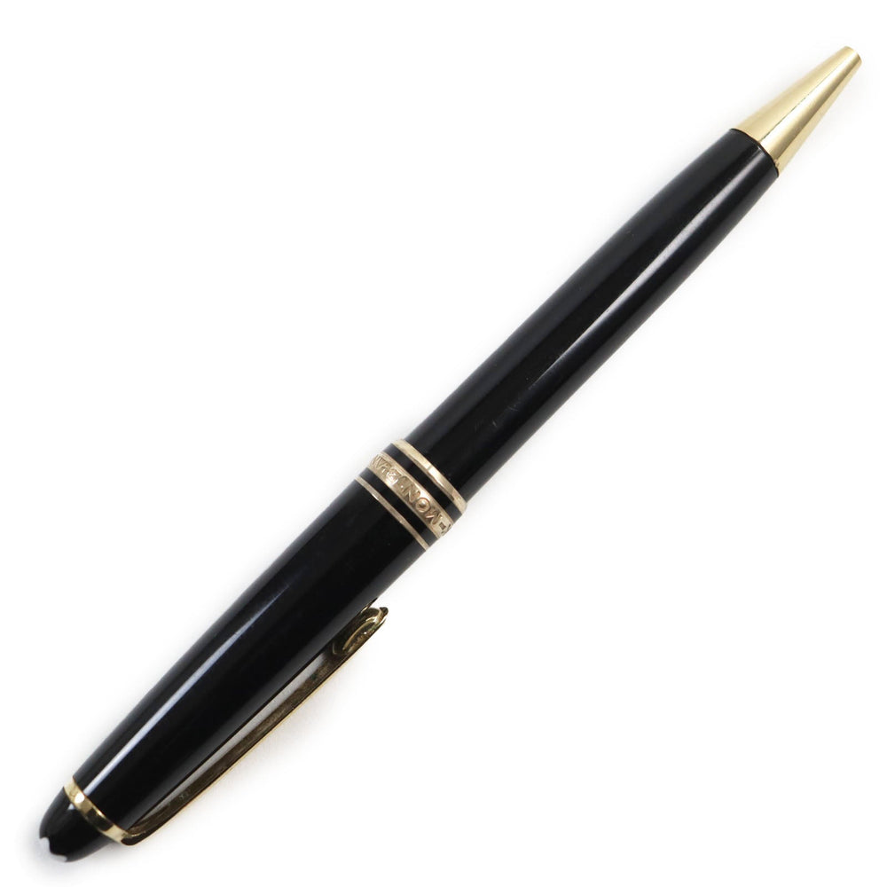 MONTBLANC Ballpoint pen Resin, Gold Plated Black gold Meisterstck Classic mens Used Authentic