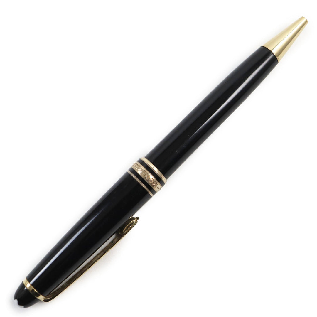 MONTBLANC Ballpoint pen Resin, Gold Plated Black gold Meisterstck Classic mens Used Authentic