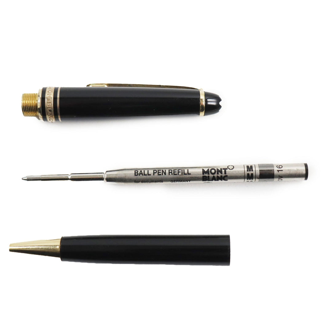 MONTBLANC Ballpoint pen Resin, Gold Plated Black gold Meisterstck Classic mens Used Authentic