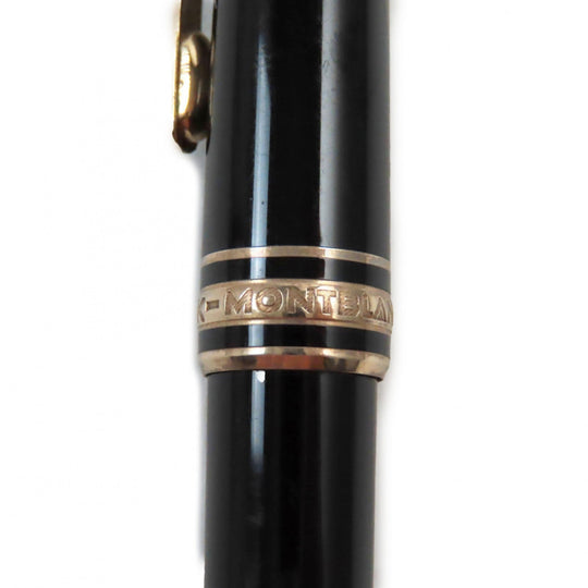 MONTBLANC Ballpoint pen Resin, Gold Plated Black gold Meisterstck Classic mens Used Authentic